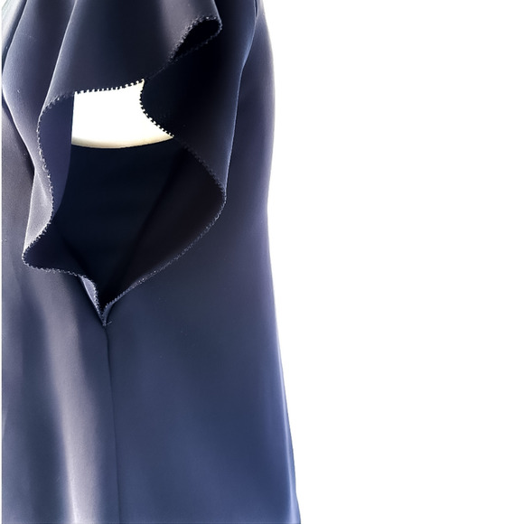 REISS Tarquin Double Layer Navy Blue Womens Business Dress With Necklace Size XS - Picture 10 of 14